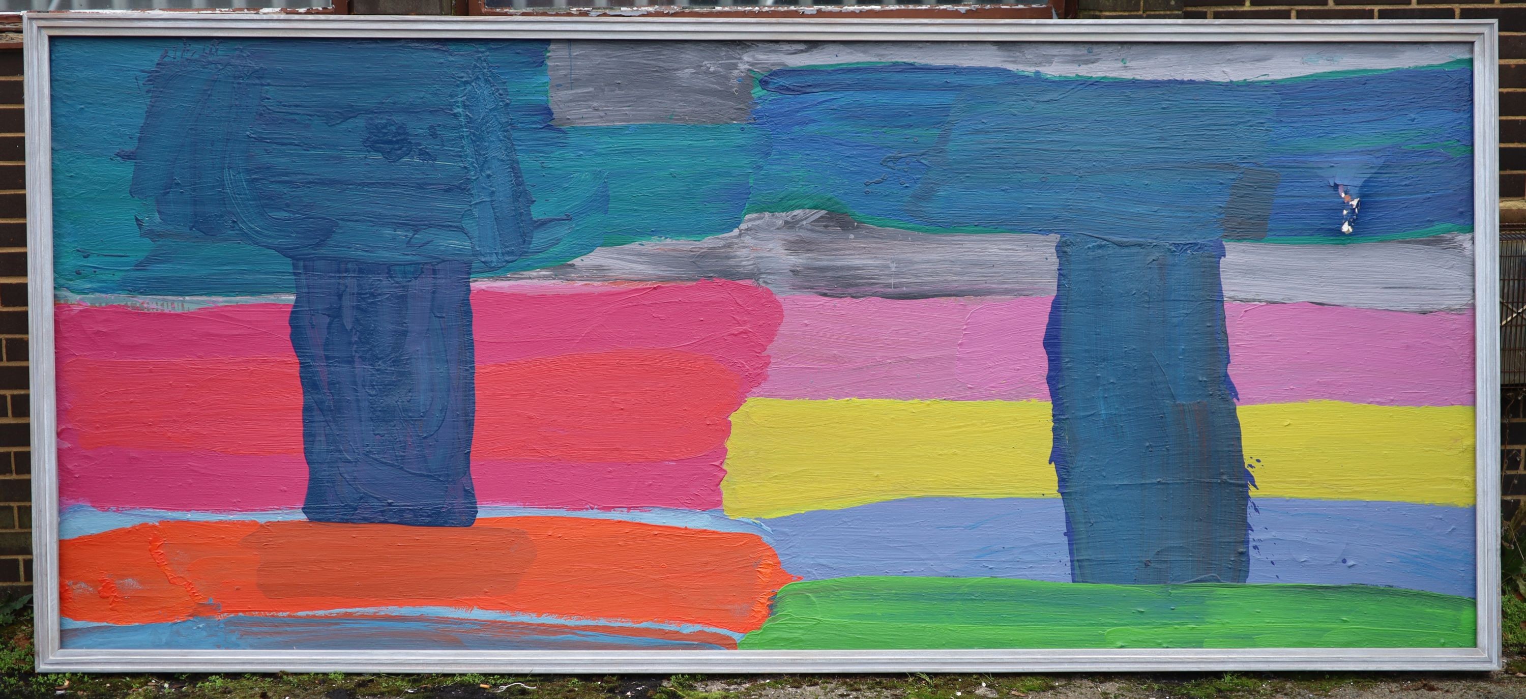 Alan Gouk (1939-), 'The Road to Mandalay', oil on board, 160 x 363cm.